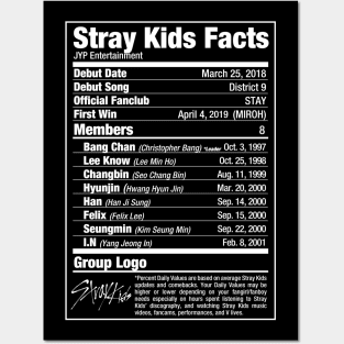 Stray Kids Kpop Nutritional Facts 2 Posters and Art